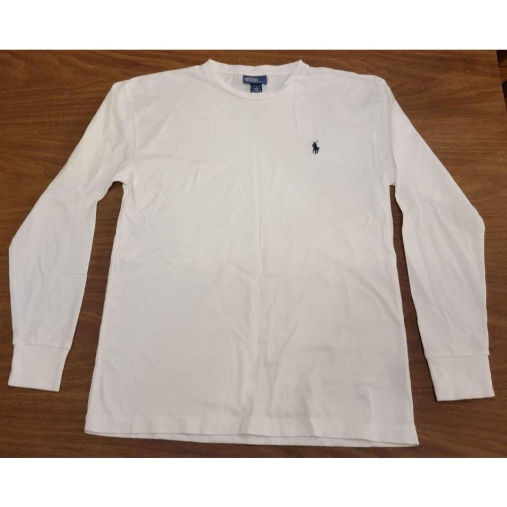 Polo by Ralph Lauren Men's S Long Sleeve Crew Neck White Small